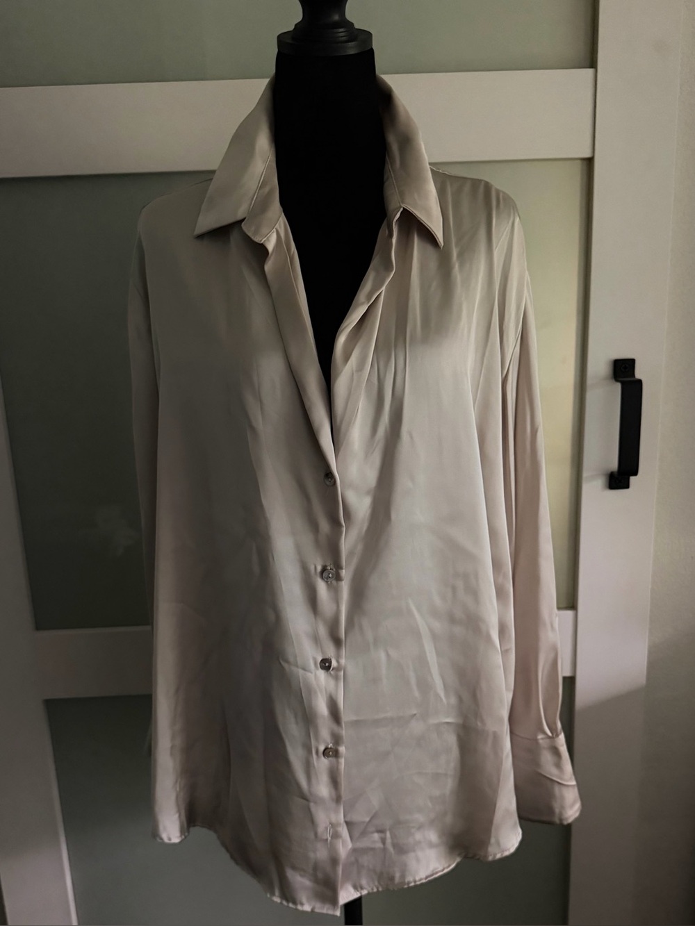 Zara Silky Cream Button-Up Women's Blouse
